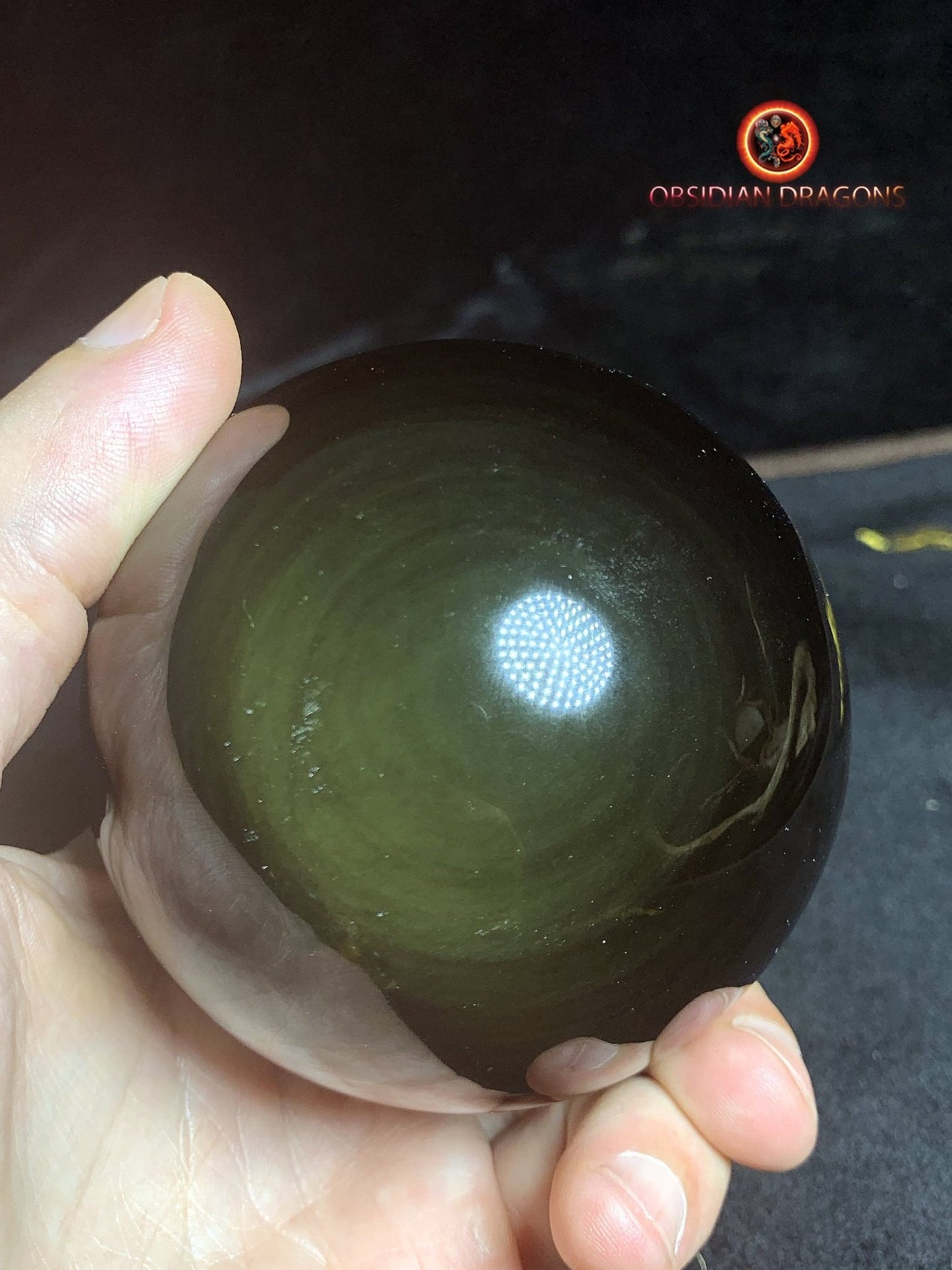 Sphère en obsidienne œil céleste - Unique - 8,20 cm