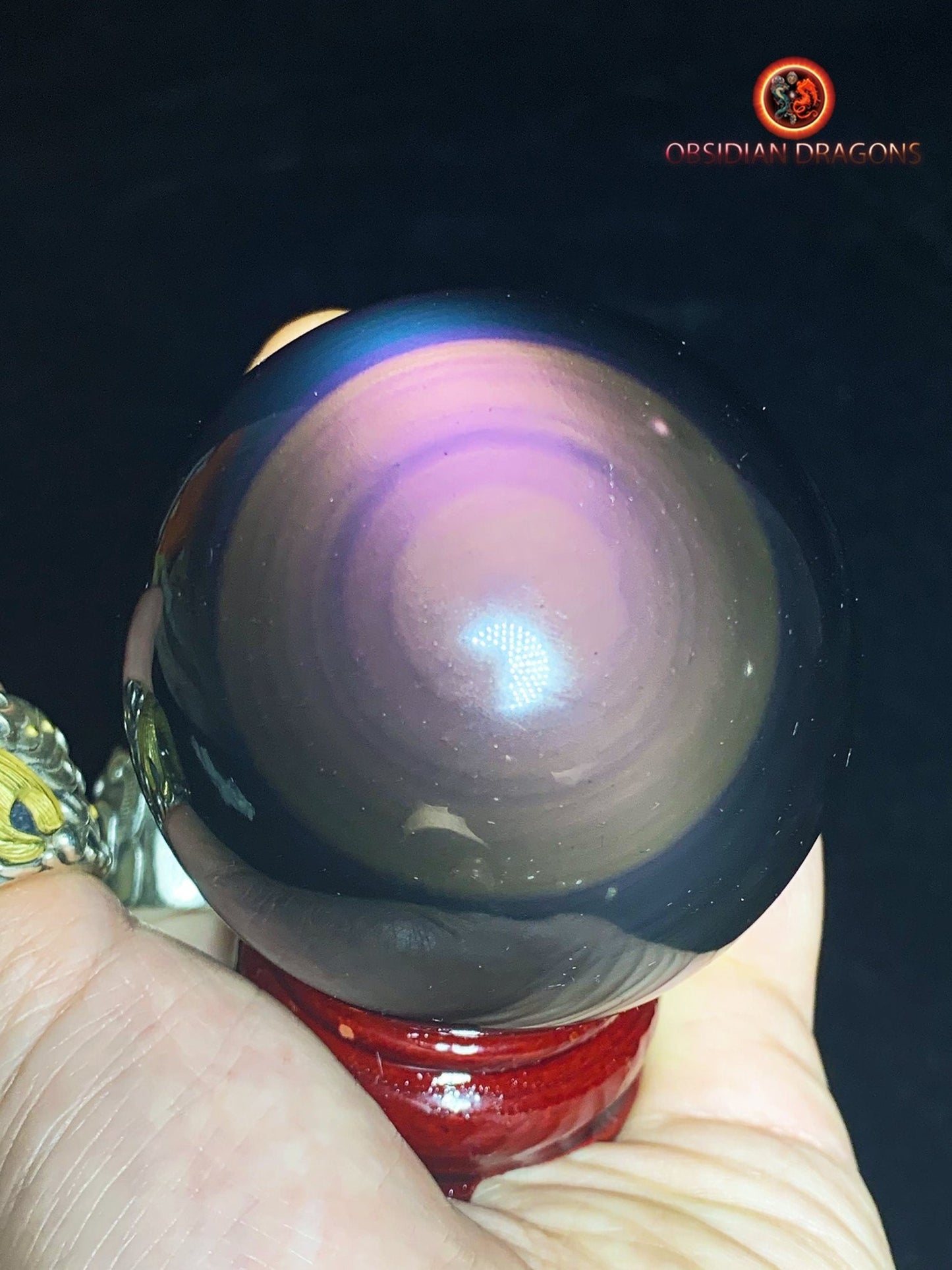 Sphère en obsidienne œil céleste - Unique - rare