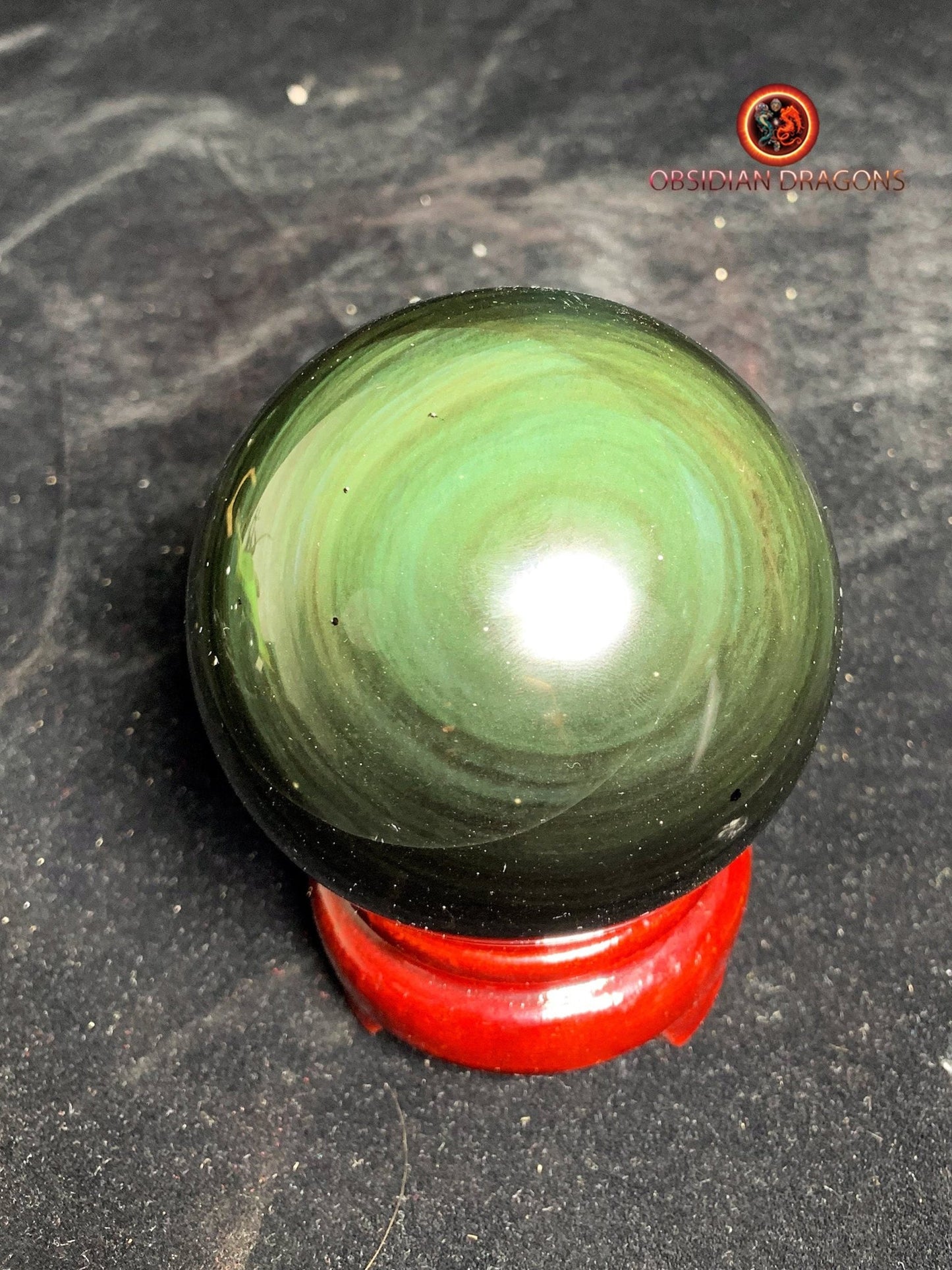 Grande sphère en obsidienne œil céleste - Unique - 8.09cm
