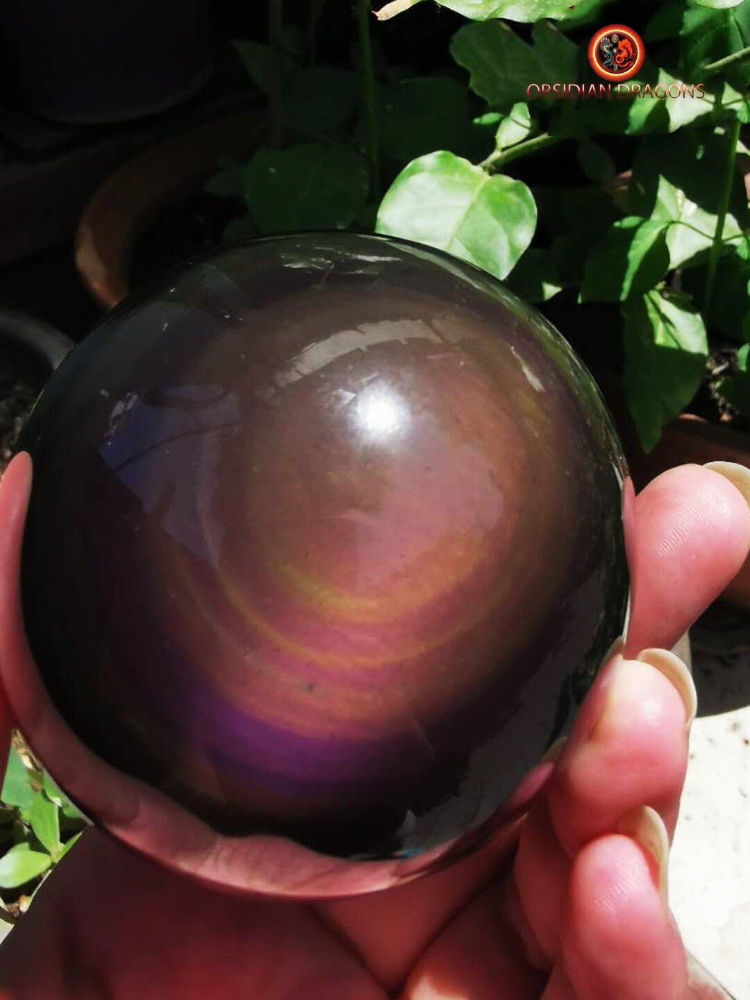 Sphère en obsidienne œil céleste - Unique - Exceptionnelle