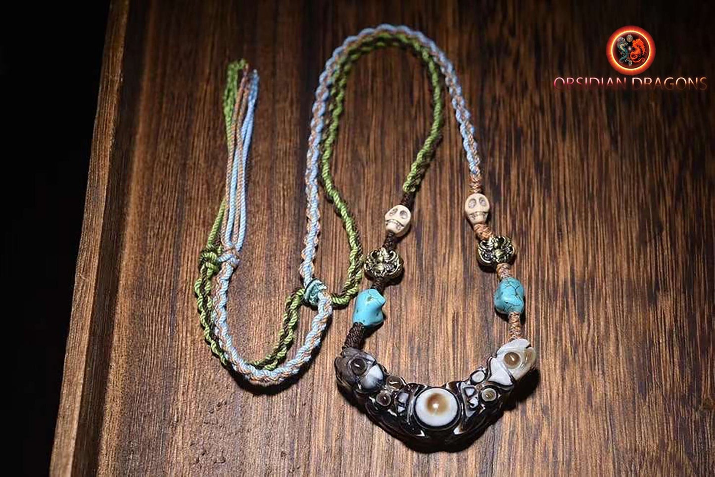 Pendentif yeux magiques tibétains- chamanisme himalayen