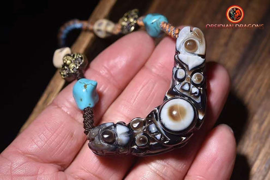 Pendentif yeux magiques tibétains- chamanisme himalayen