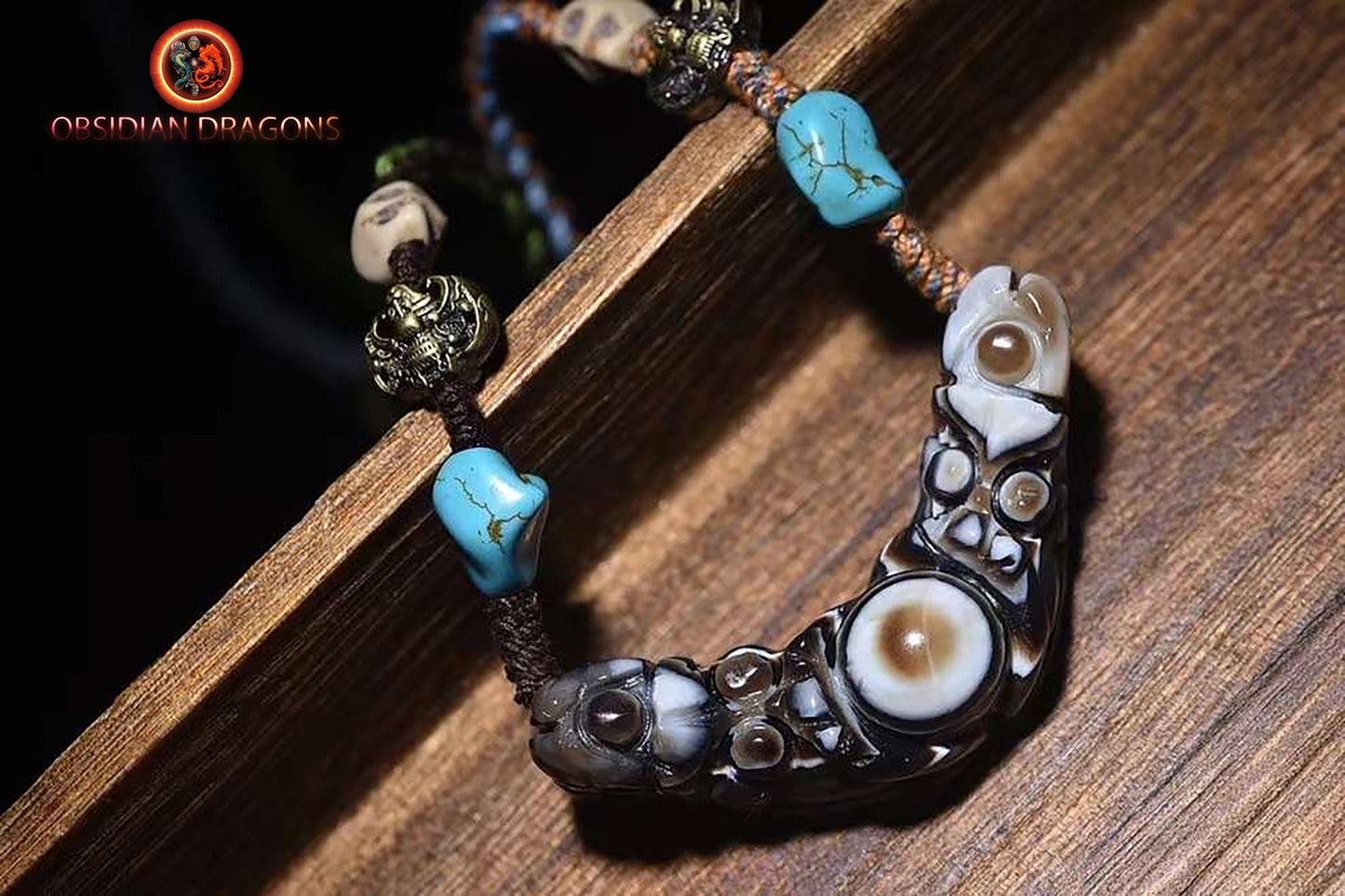 Pendentif yeux magiques tibétains- chamanisme himalayen