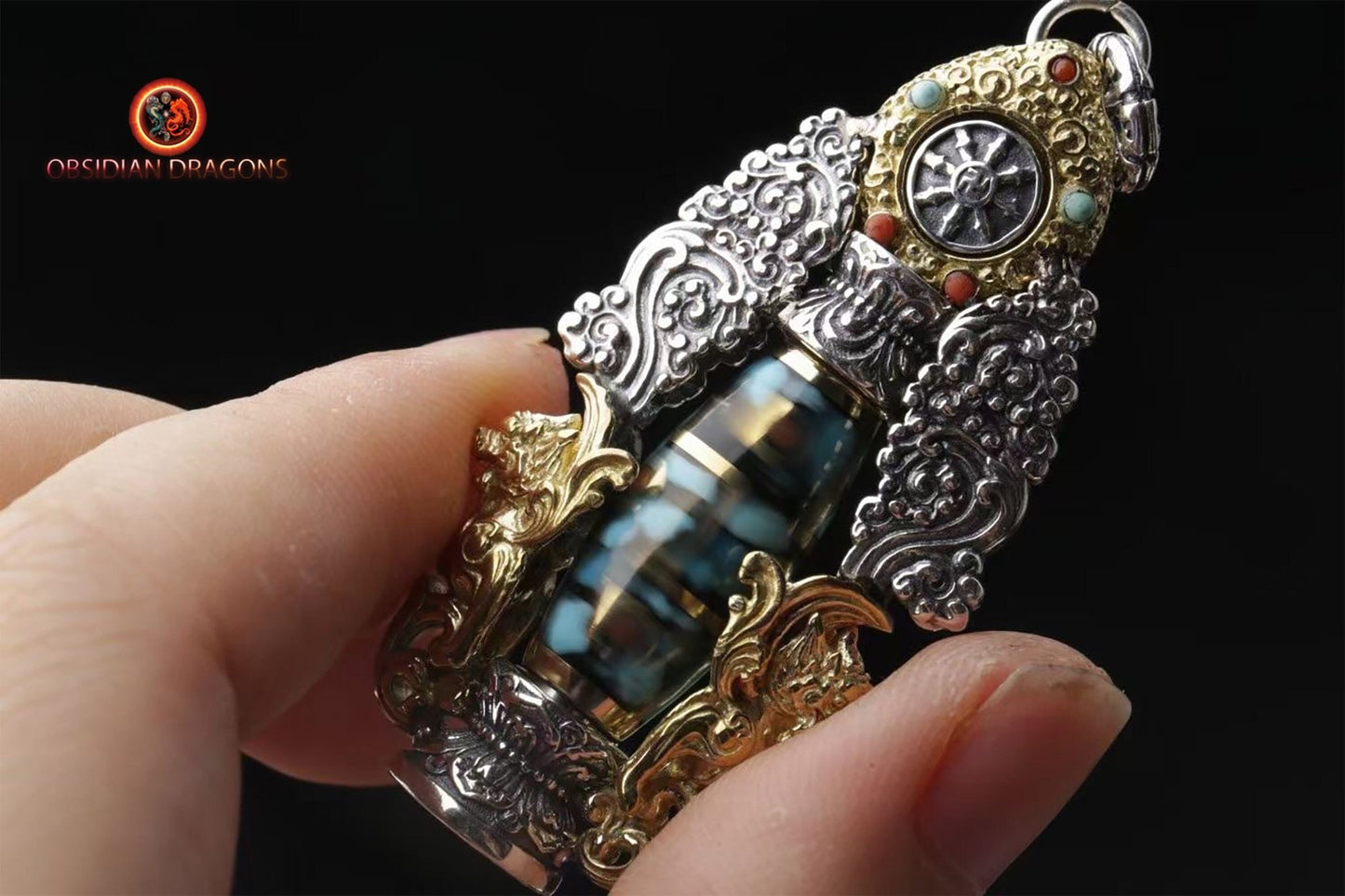 Pendentif DZI tibétain : expulser le mal