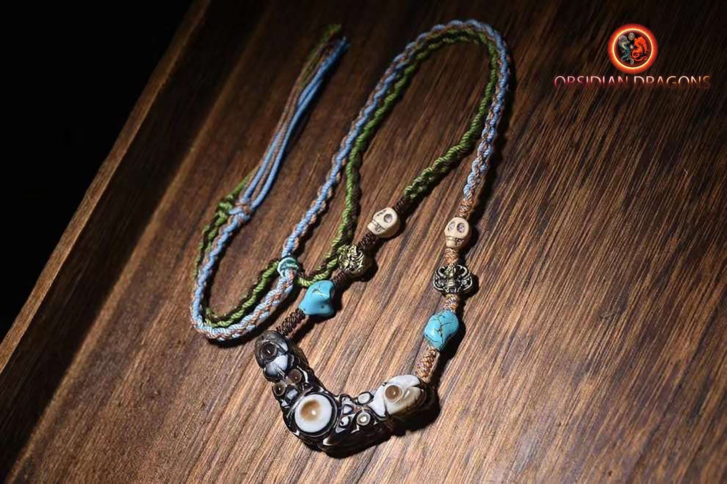 Pendentif yeux magiques tibétains- chamanisme himalayen