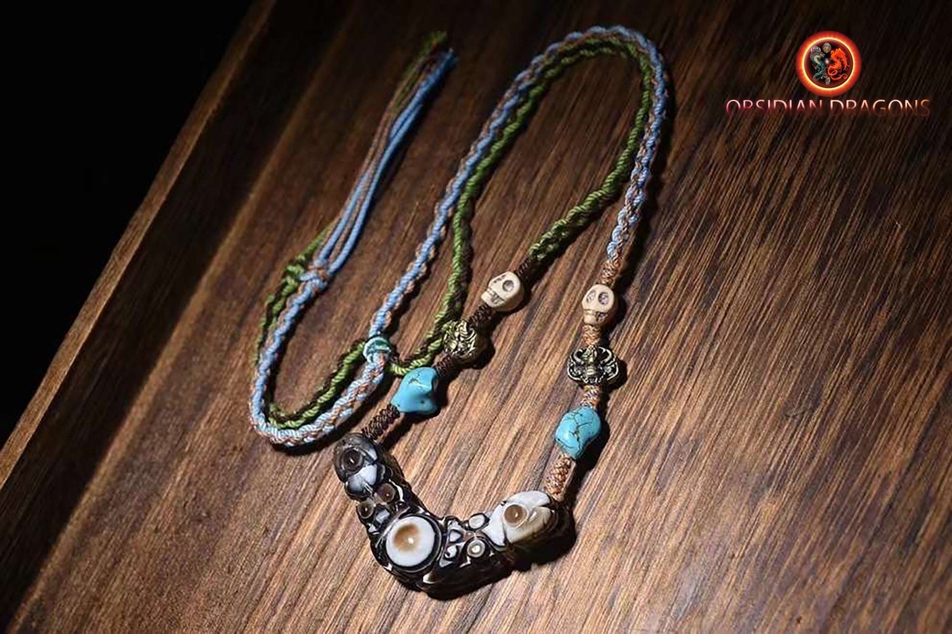 Pendentif yeux magiques tibétains- chamanisme himalayen