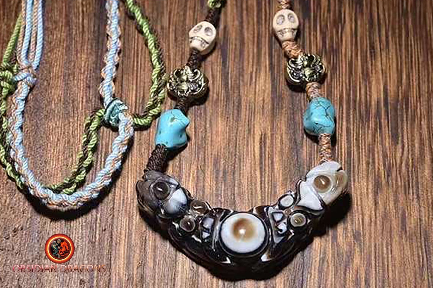 Pendentif yeux magiques tibétains- chamanisme himalayen