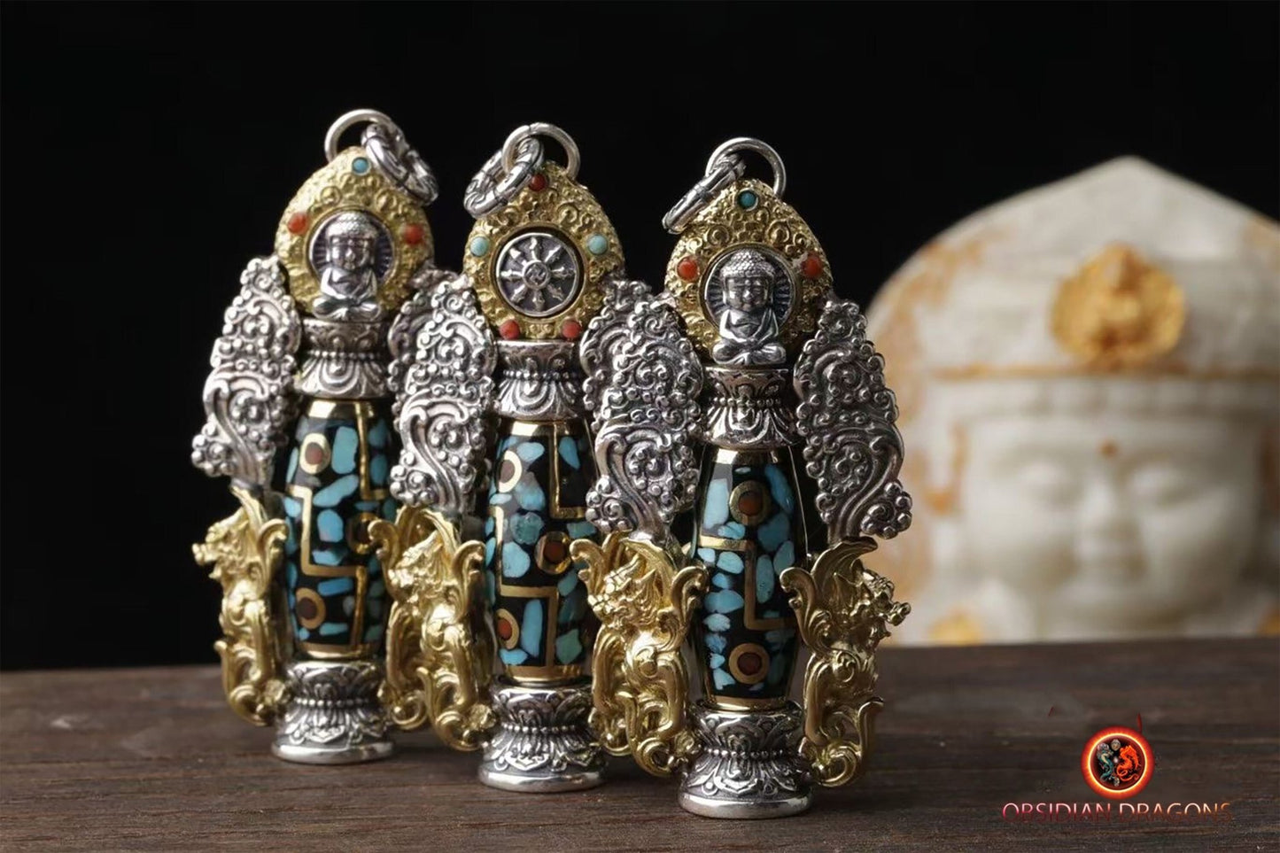 Pendentif DZI tibétain : expulser le mal