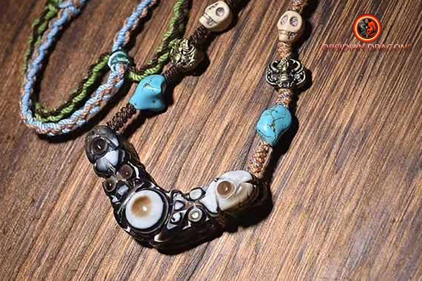 Pendentif yeux magiques tibétains- chamanisme himalayen
