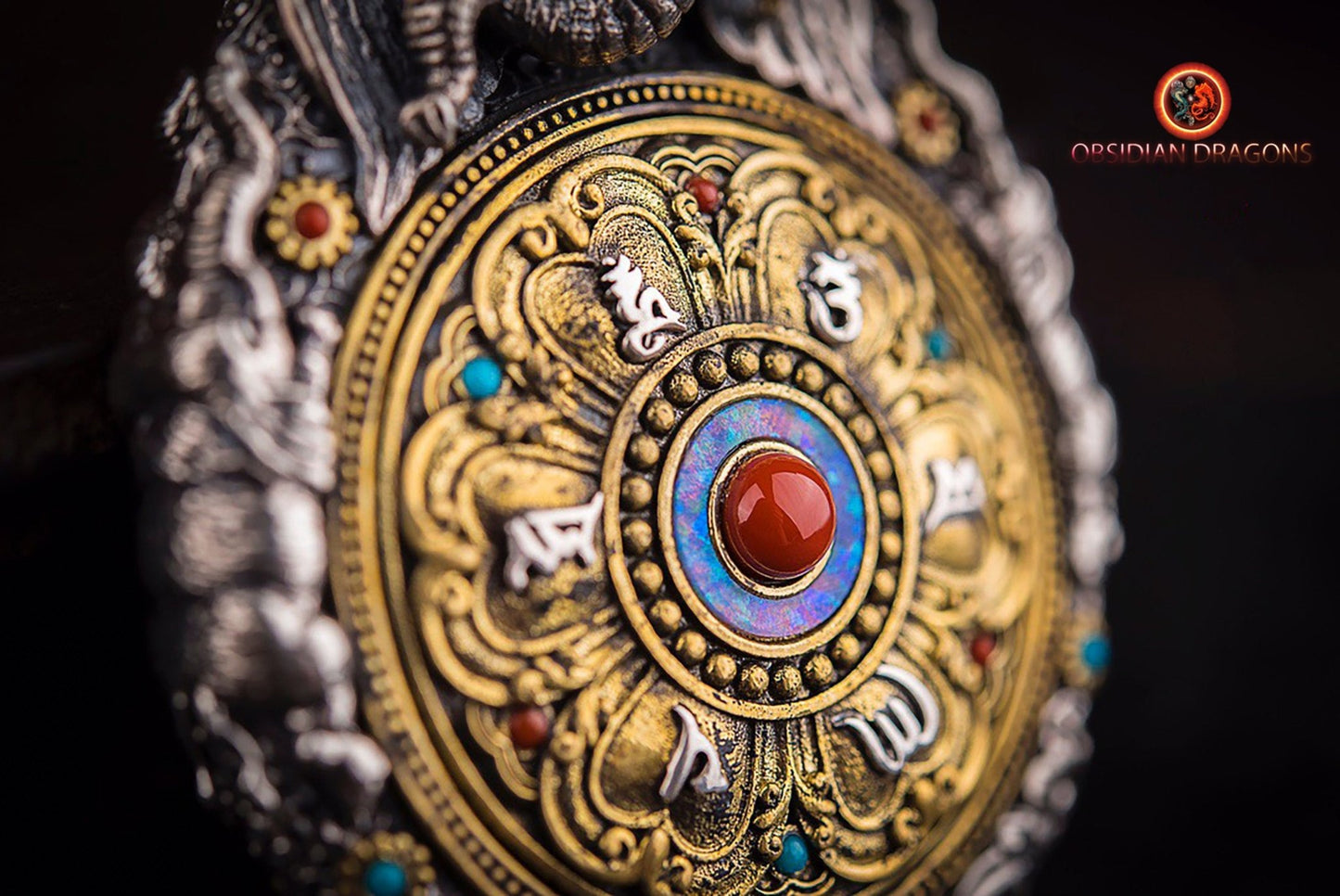 Pendentif thangka tibétain- Bouddha Samantabhadra