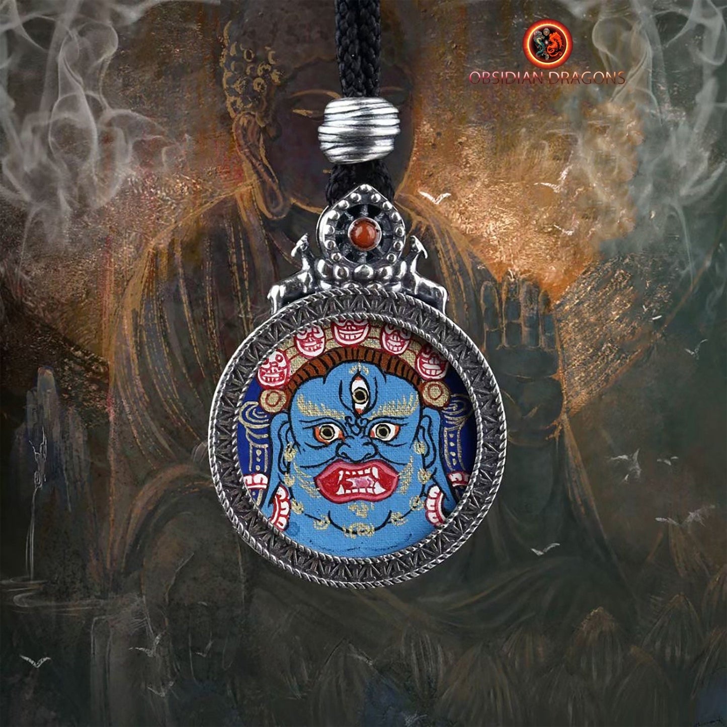Pendentif Tangka tibétain- Mahakala