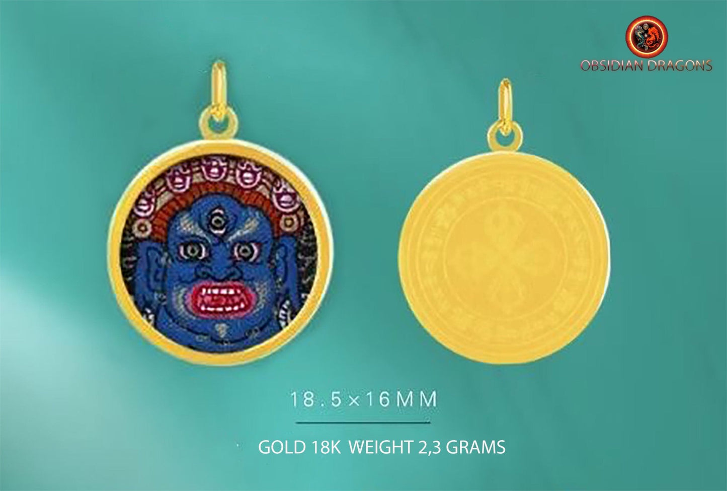 Pendentif Tangka-Mahakala- Or 18K