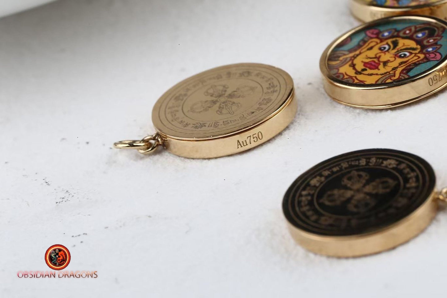 Pendentif Tangka-Mahakala- Or 18K