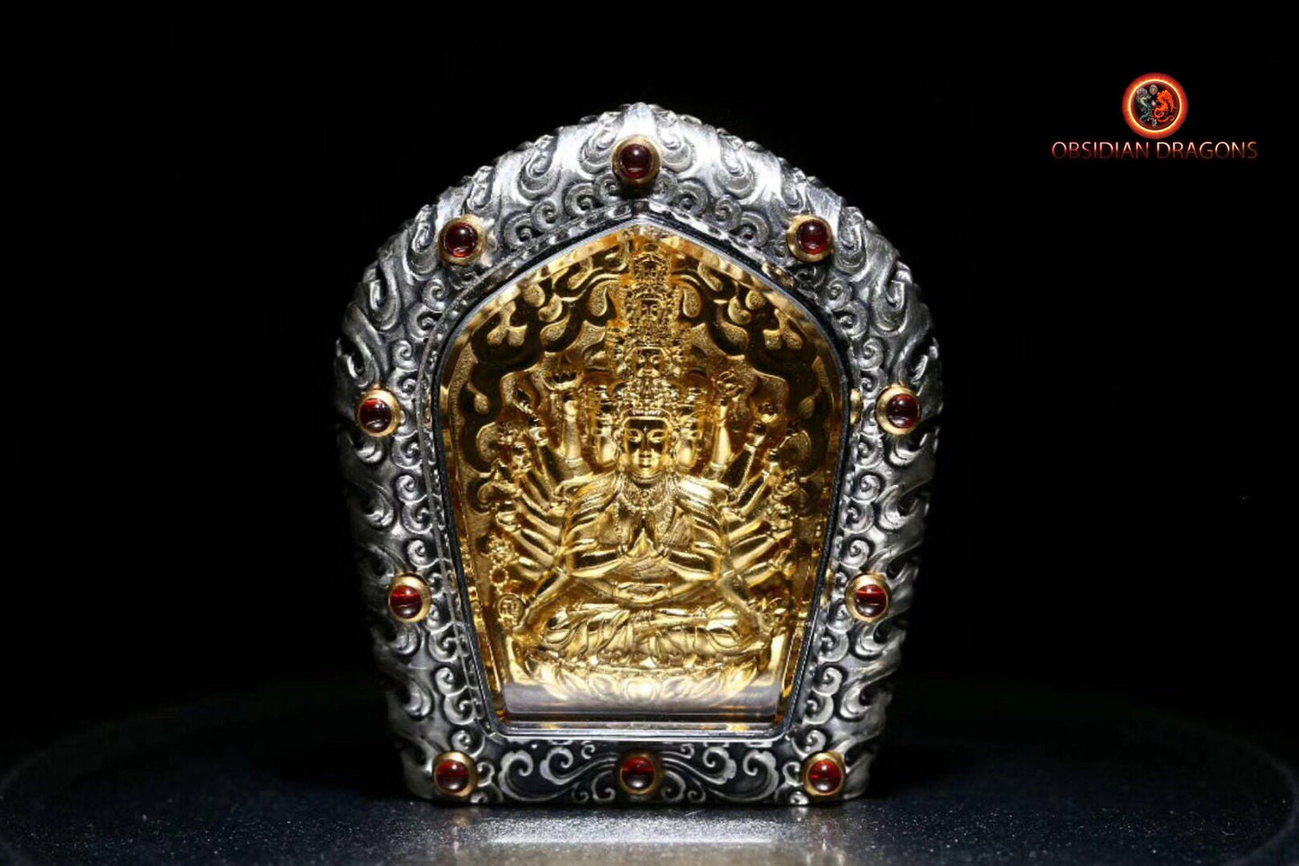 Ghau- Pendentif bouddha- Chenrezi