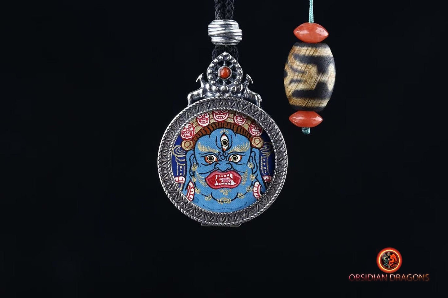 Pendentif Tangka tibétain- Mahakala