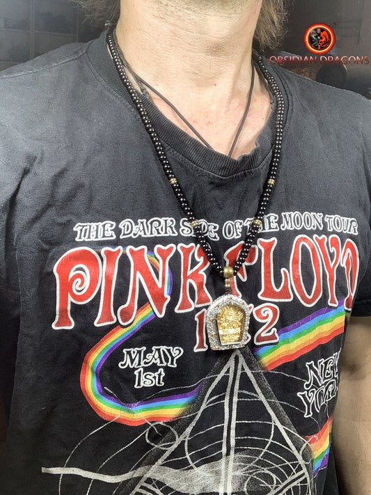 Ghau- Pendentif bouddha- Yamantaka - obsidian dragons