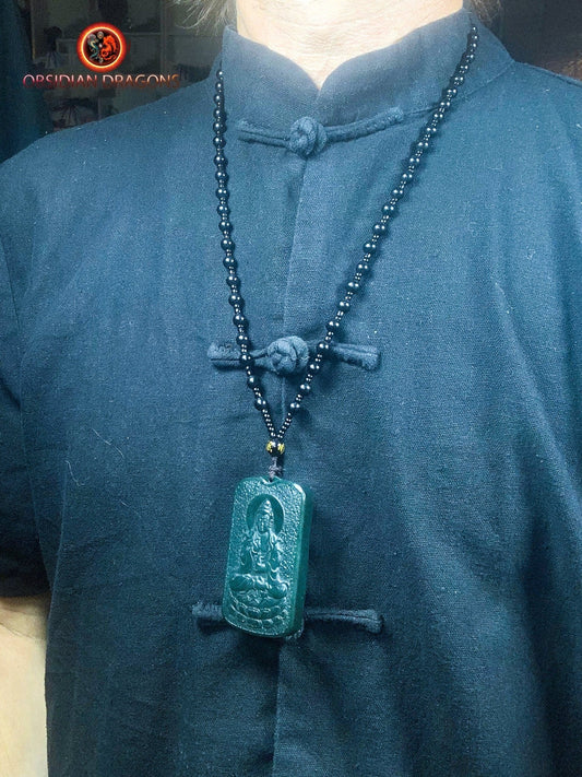 Pendentif bouddha en jade- Guan Yin