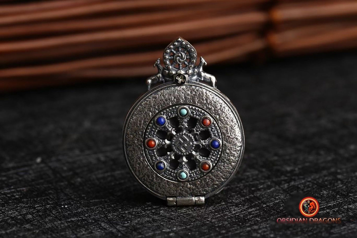 Pendentif Tangka tibétain- Mahakala
