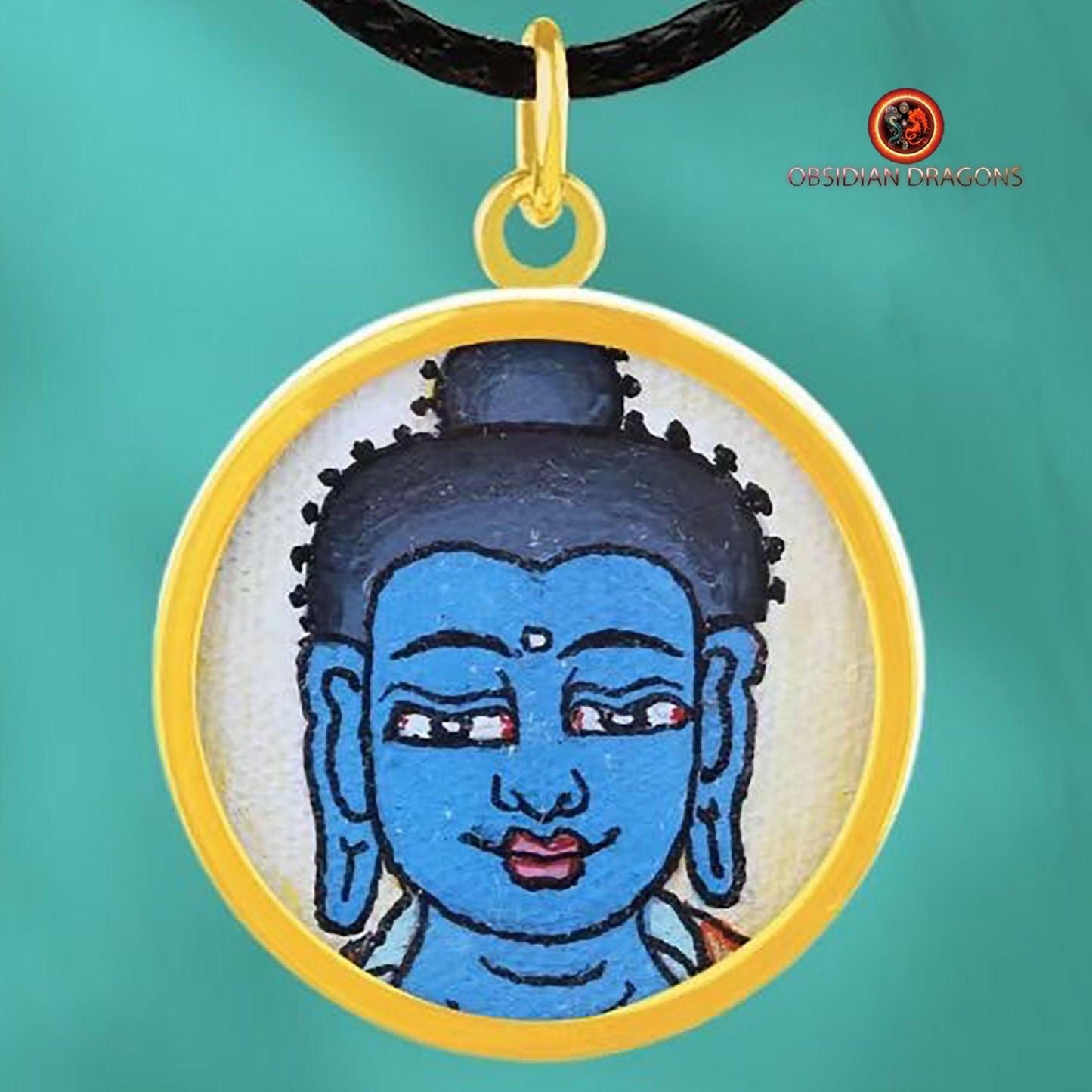 Pendentif Tangka- Bouddha médecine- Or 18K