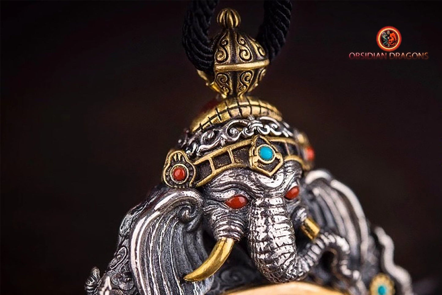 Pendentif thangka tibétain- Bouddha Samantabhadra
