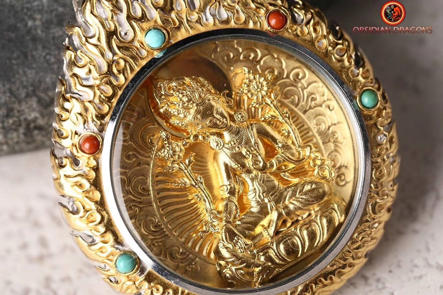 Pendentif ghau- Bouddha- Tara verte