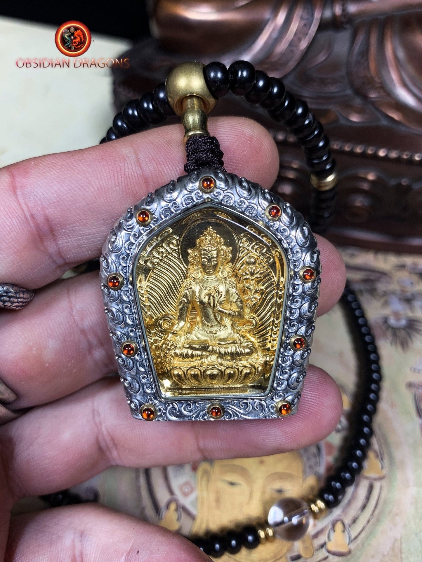 Ghau- Pendentif bouddha- Tara blanche
