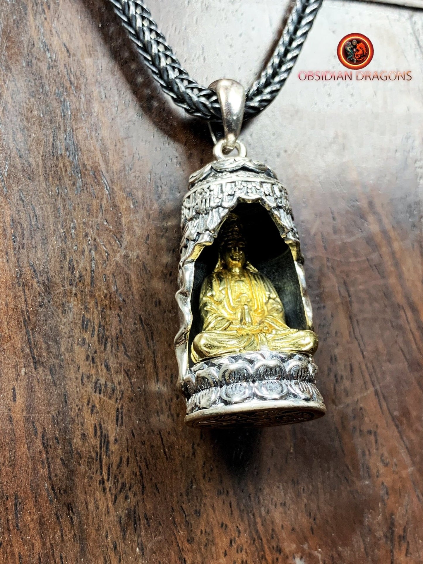 Pendentif bouddha- Compassion de Guan Yin | obsidian dragons