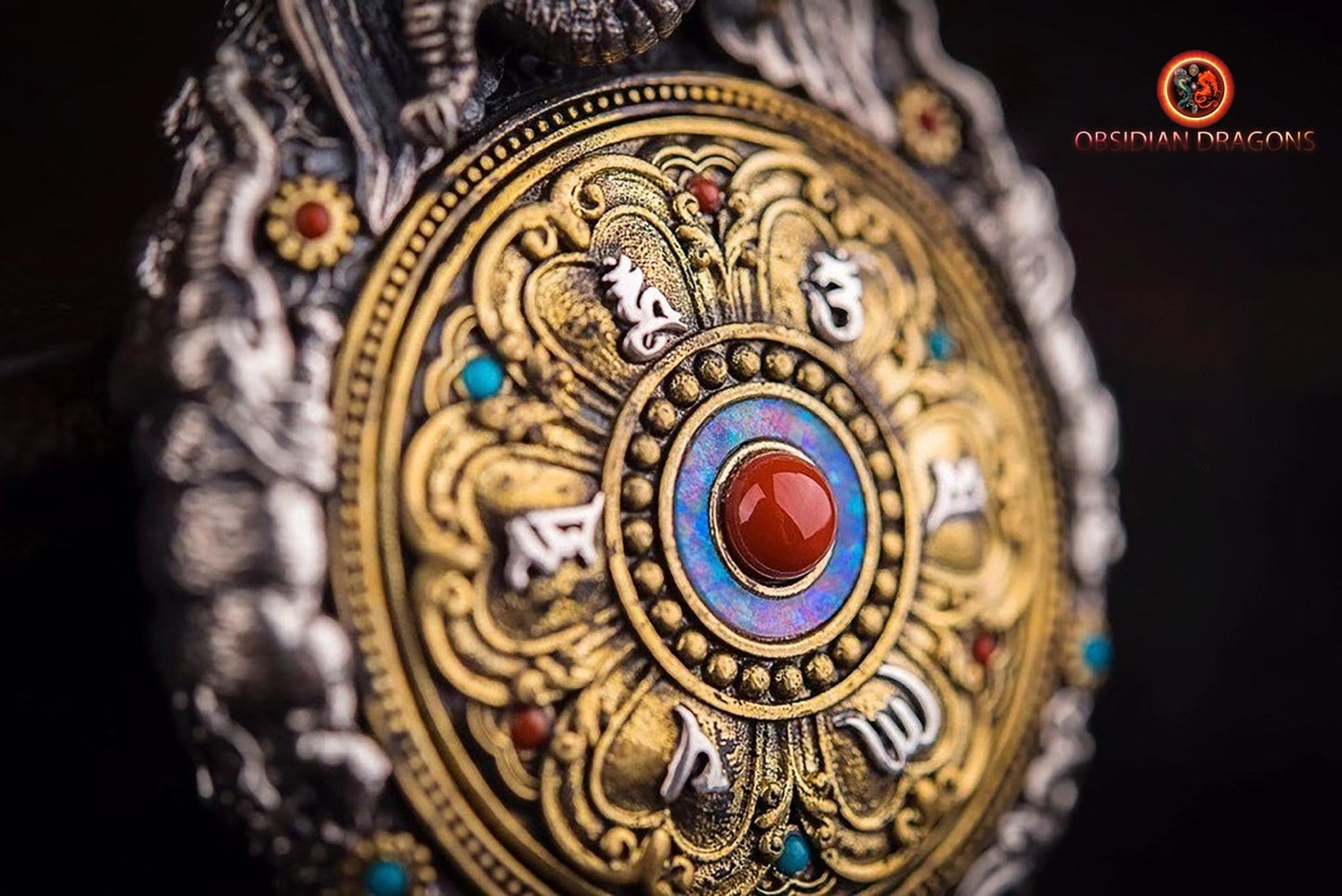 Pendentif thangka tibétain- Bouddha Akashagarbha