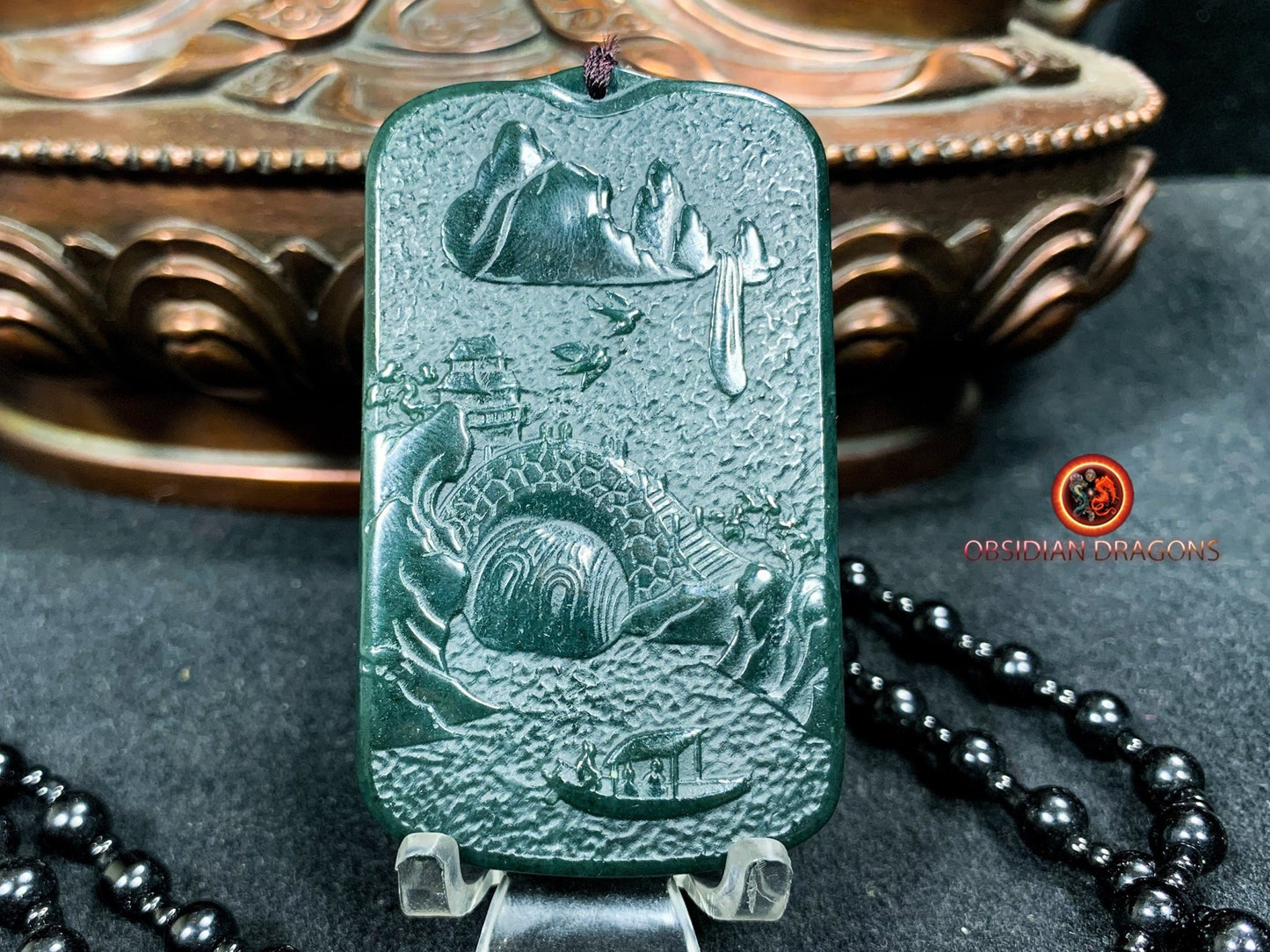 Pendentif bouddha en jade- Guan Yin