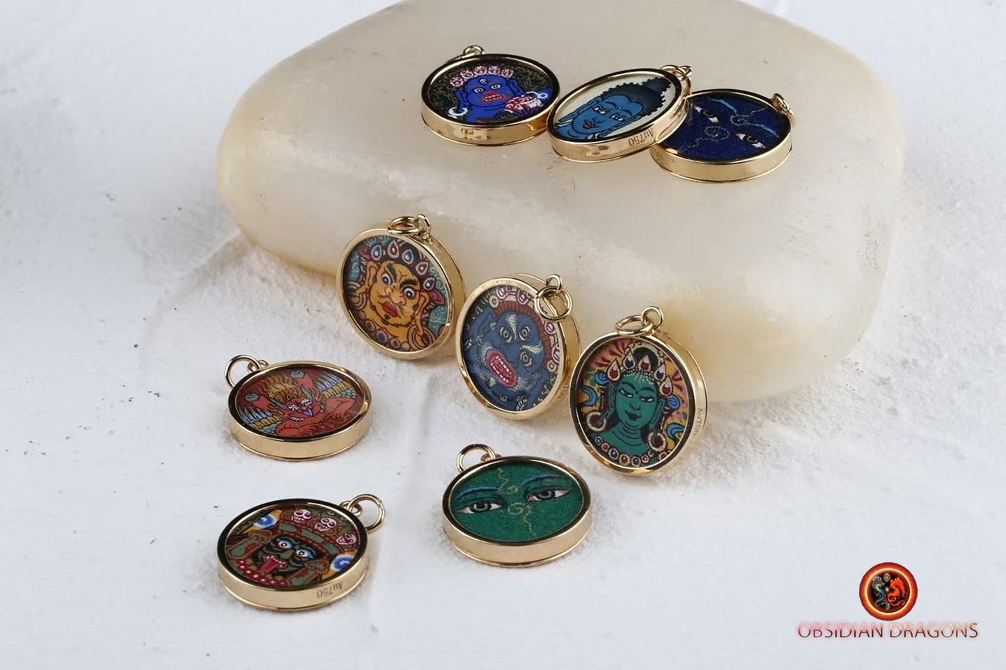 Pendentif Tangka-Mahakala- Or 18K