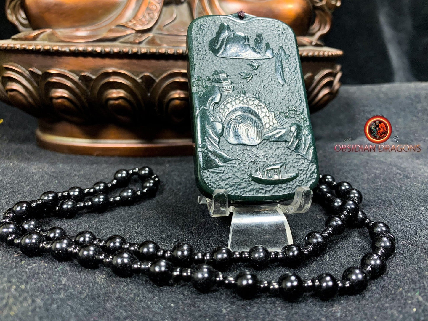Pendentif bouddha en jade- Guan Yin
