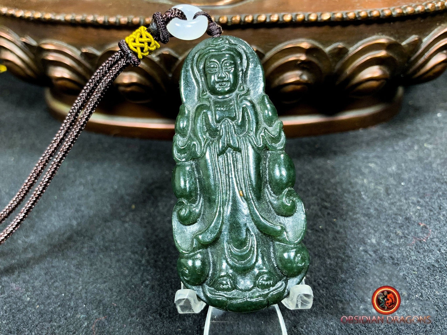 Pendentif bouddha en jade - Amitabha