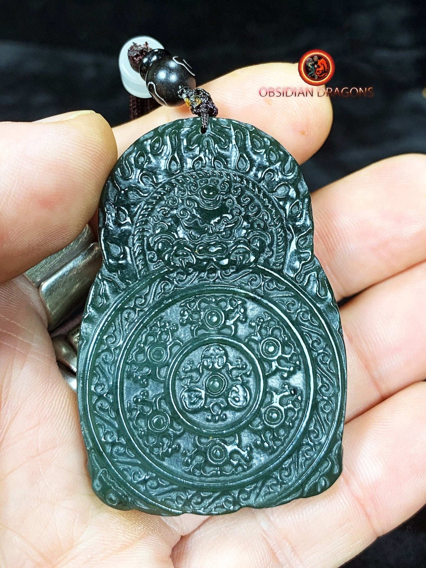 Pendentif bouddha en jade - Chenrezi