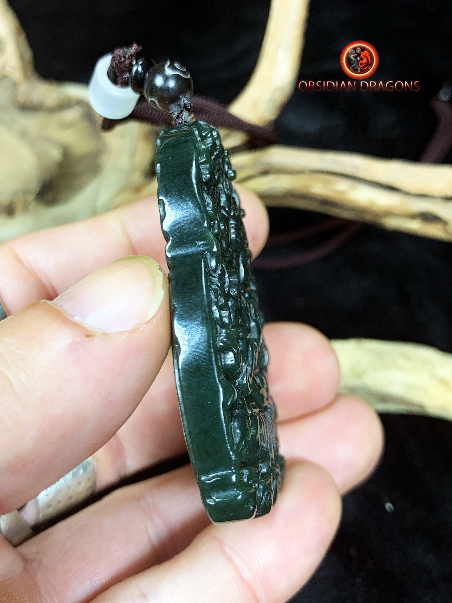 Pendentif bouddha en jade - Chenrezi