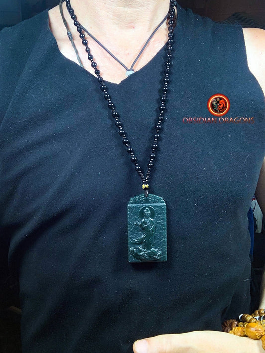 Pendentif bouddha en jade- Guan Yin