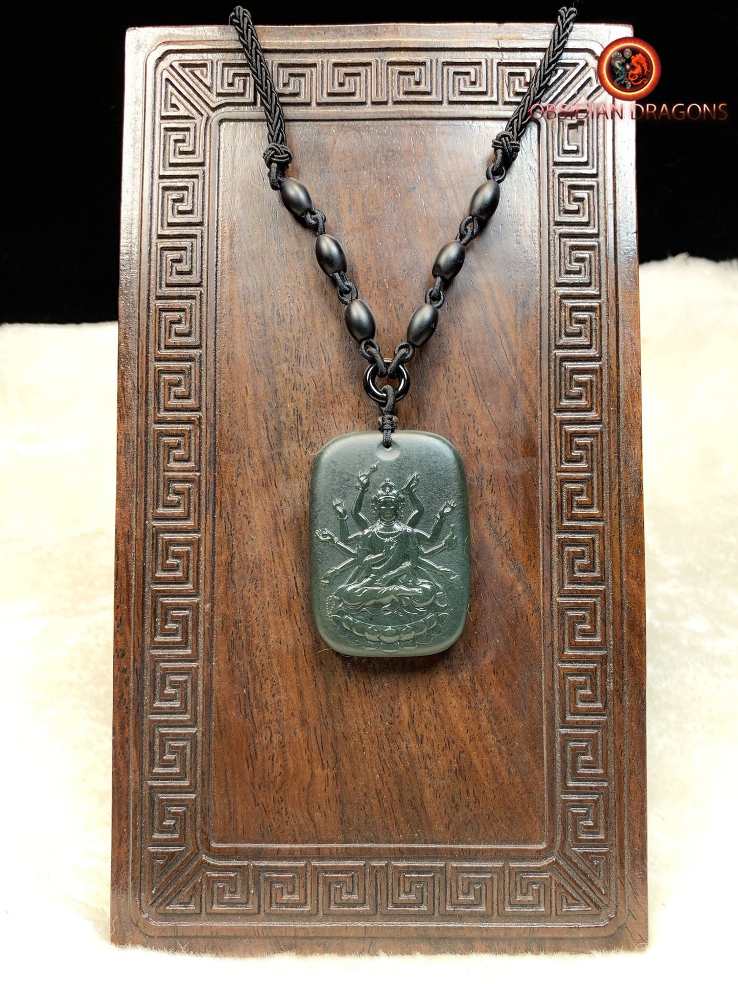 Pendentif bouddha en jade - Chenrezi