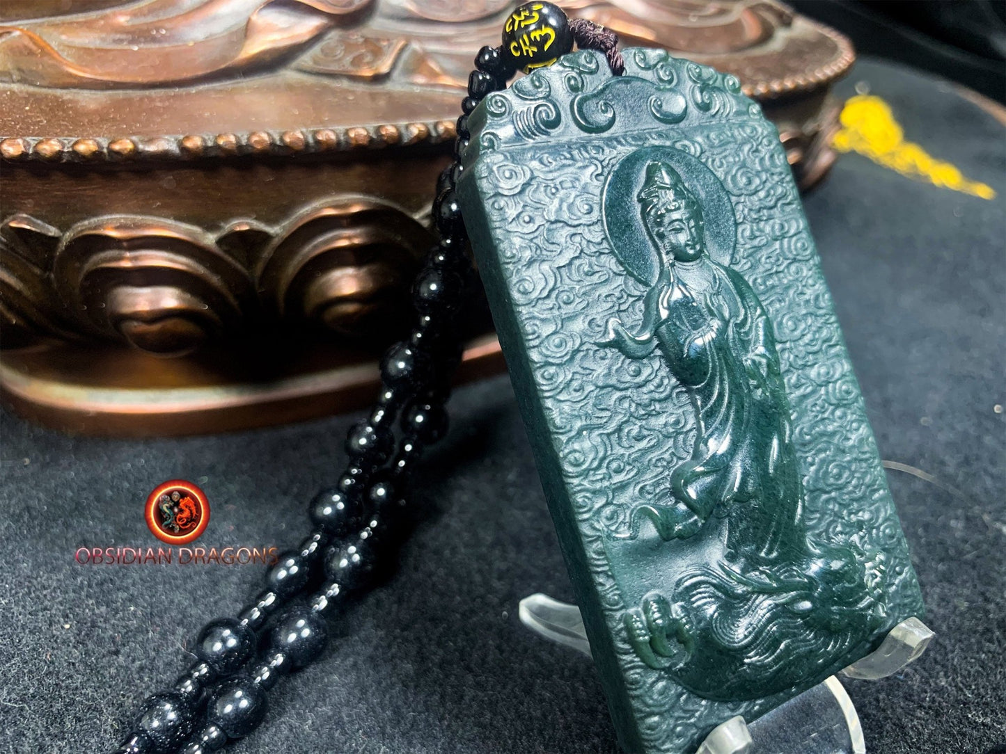 Pendentif bouddha en jade- Guan Yin