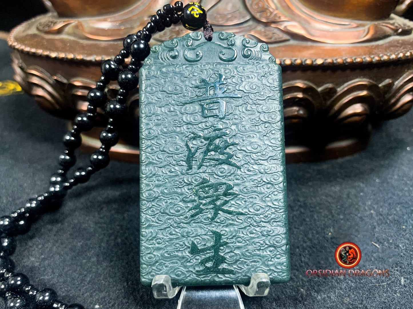 Pendentif bouddha en jade- Guan Yin