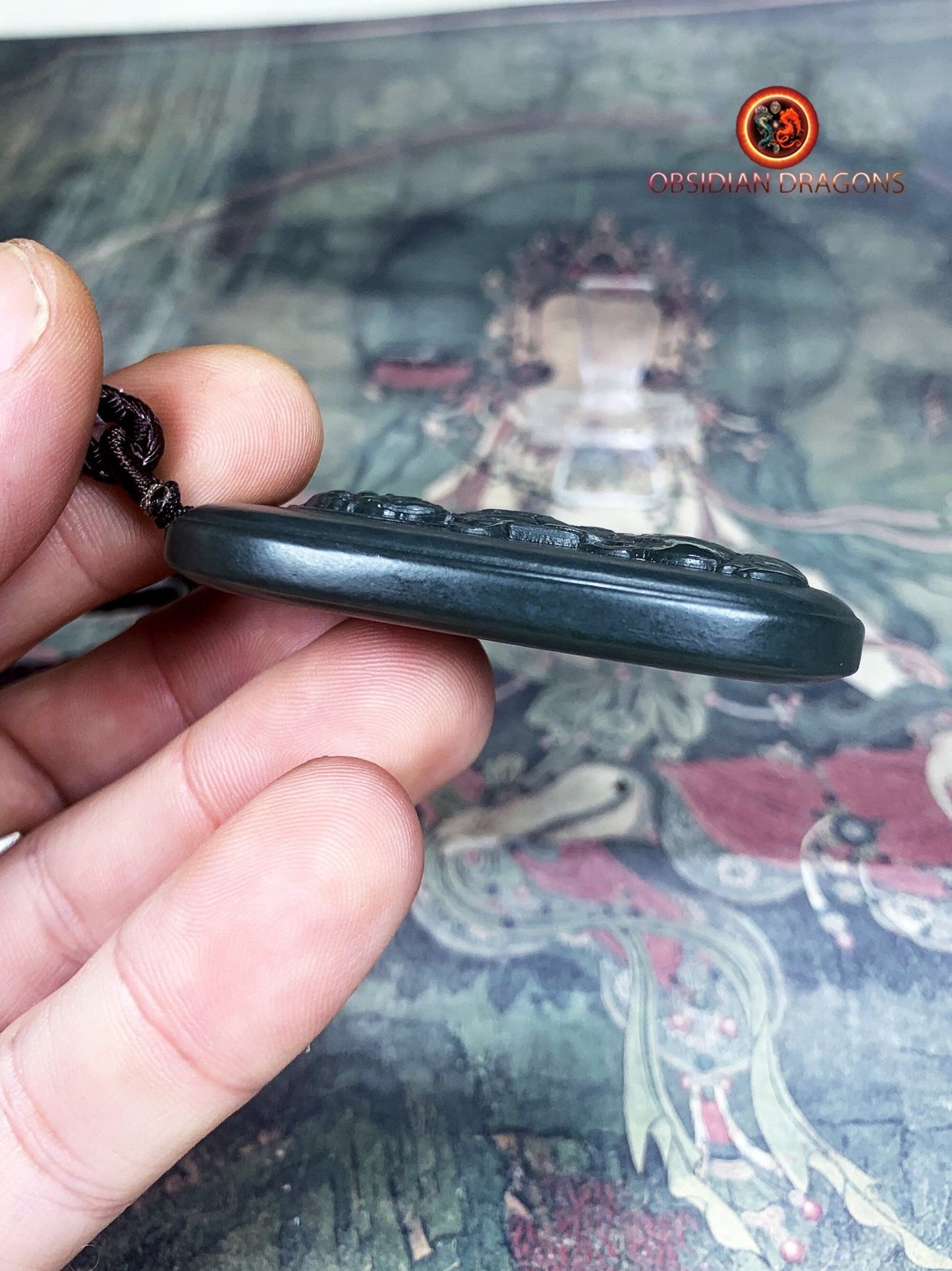 Pendentif bouddha en jade- Chenrezig
