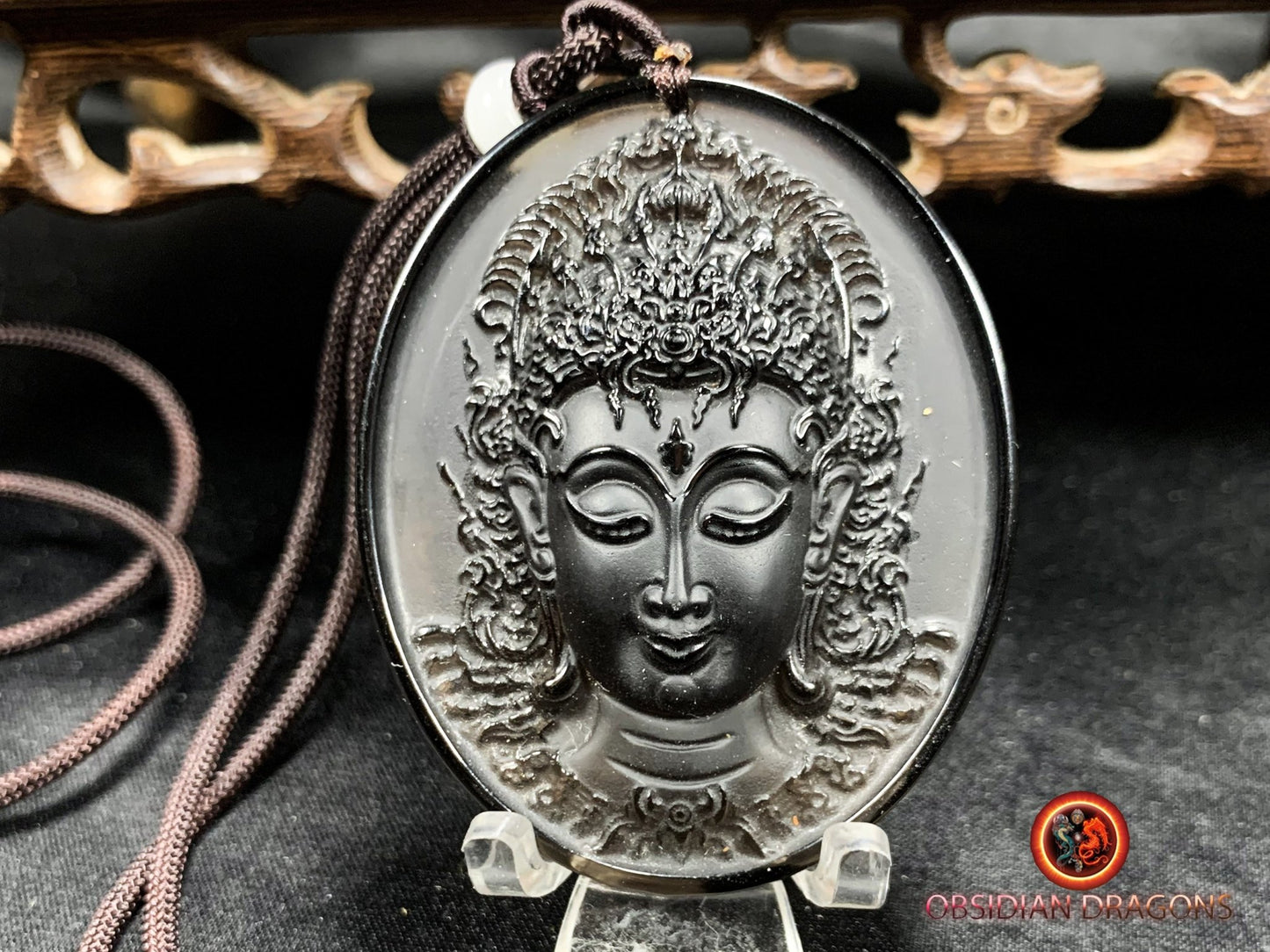Pendentif Tara- Obsidienne- Sak Yant