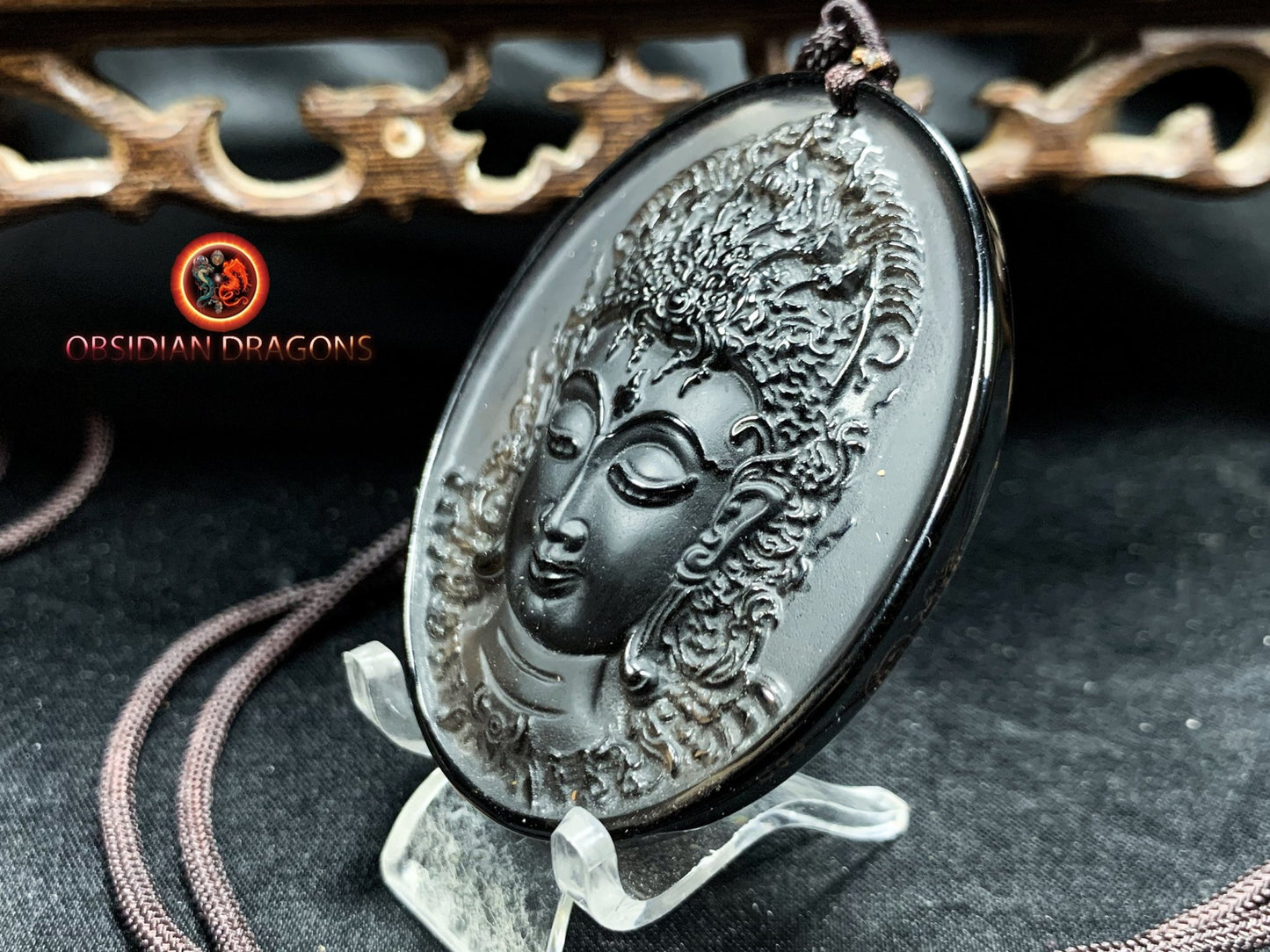 Pendentif Tara- Obsidienne- Sak Yant