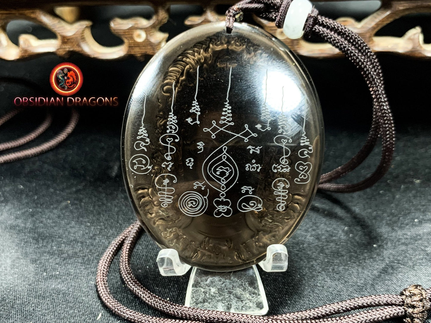 Pendentif Tara- Obsidienne- Sak Yant