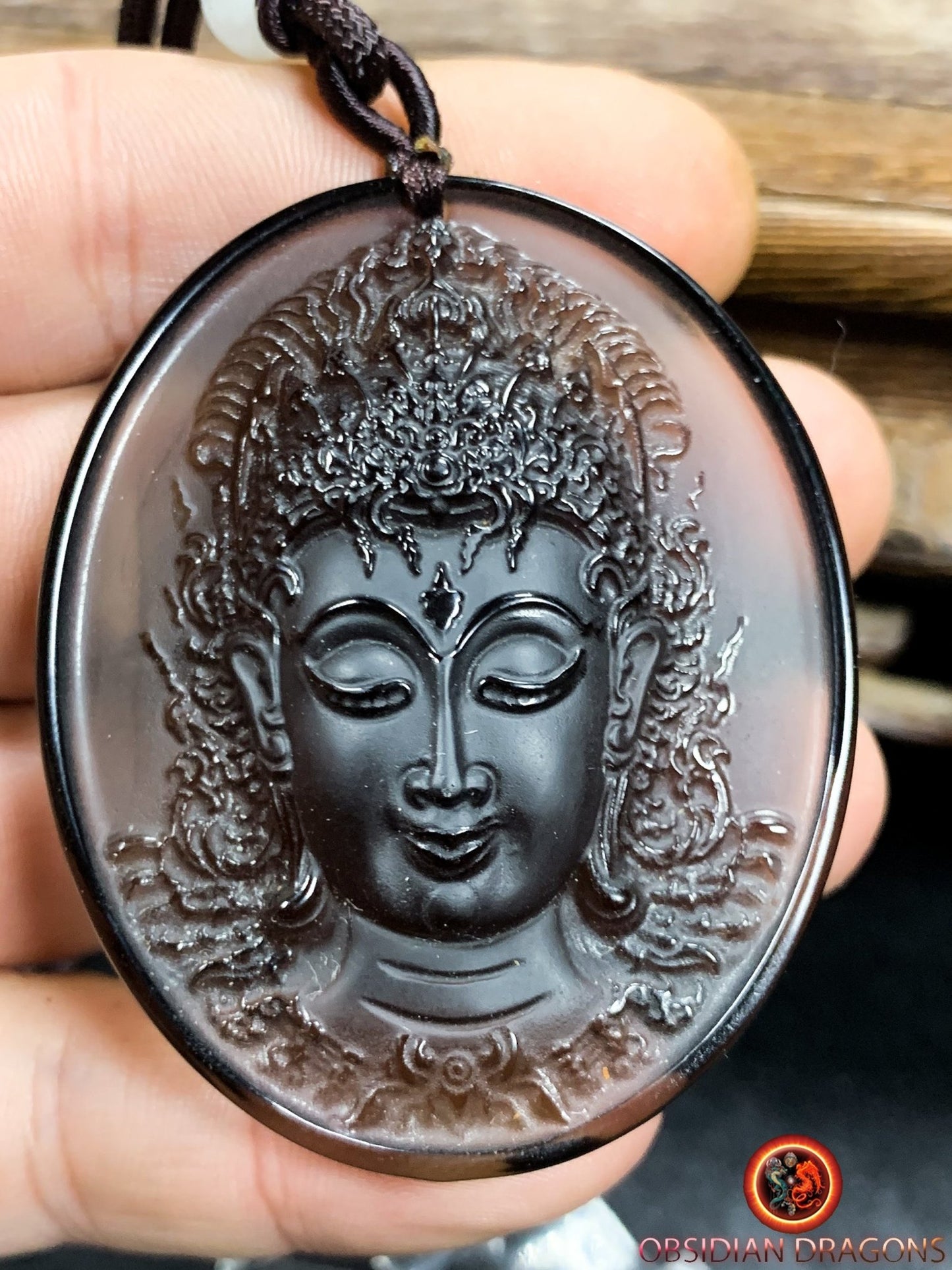 Pendentif Tara- Obsidienne- Sak Yant