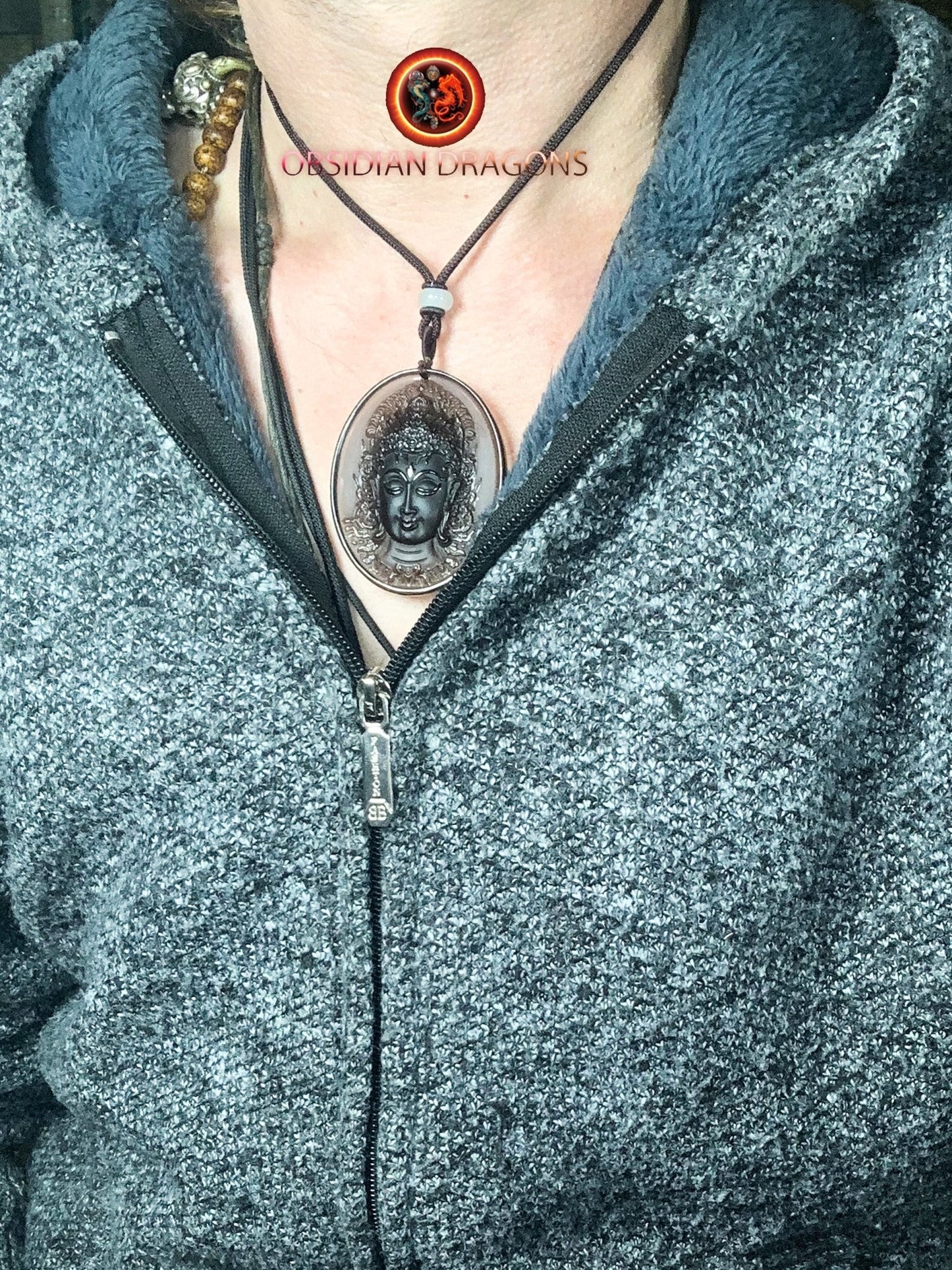 Pendentif Tara- Obsidienne- Sak Yant
