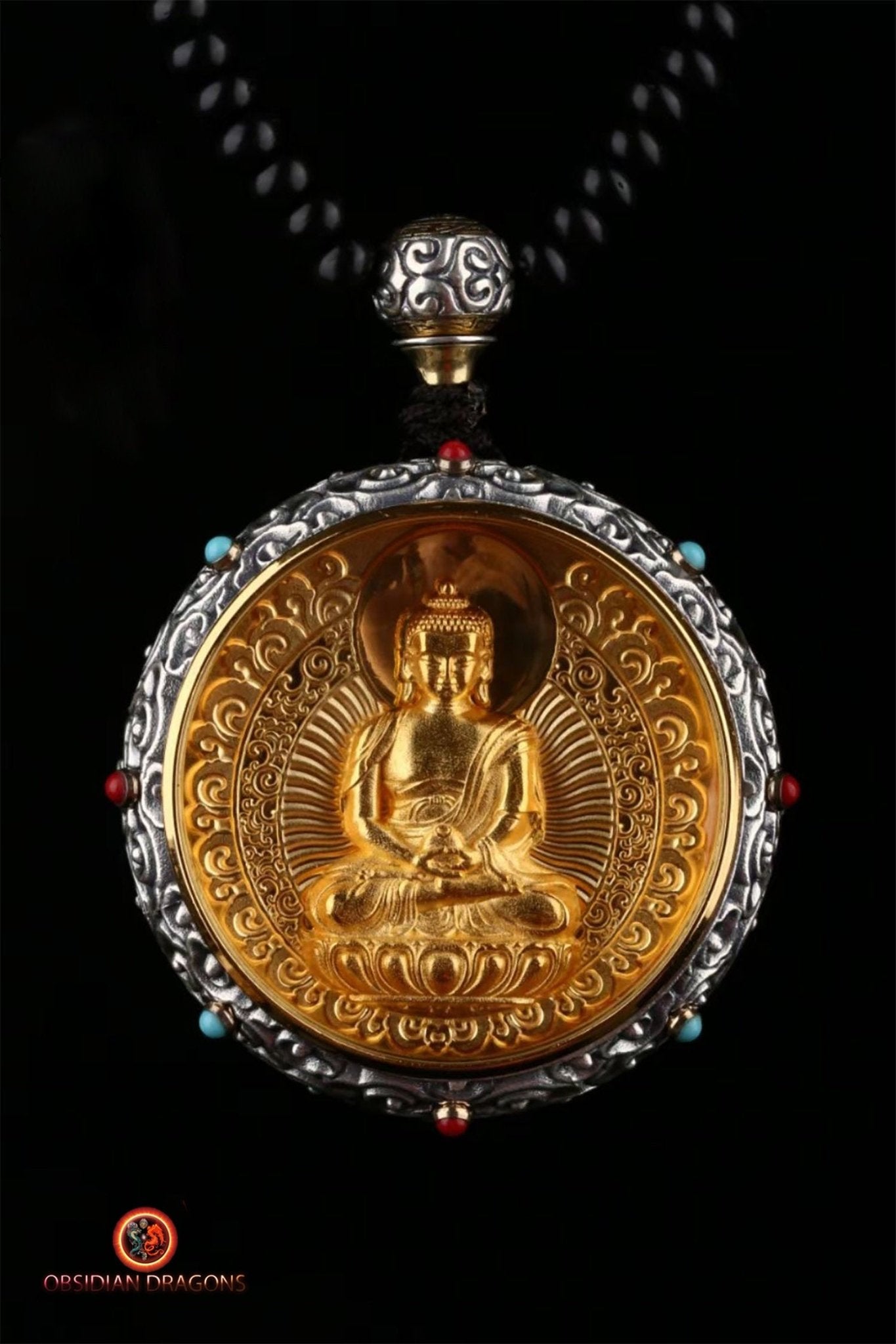 Ghau- Pendentif bouddha- Amitabha
