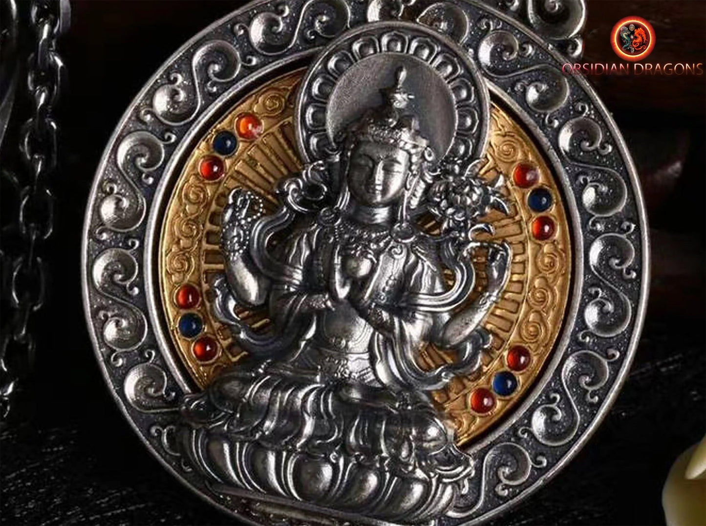 Pendentif bouddha- Guan Yin- Posture de Powa