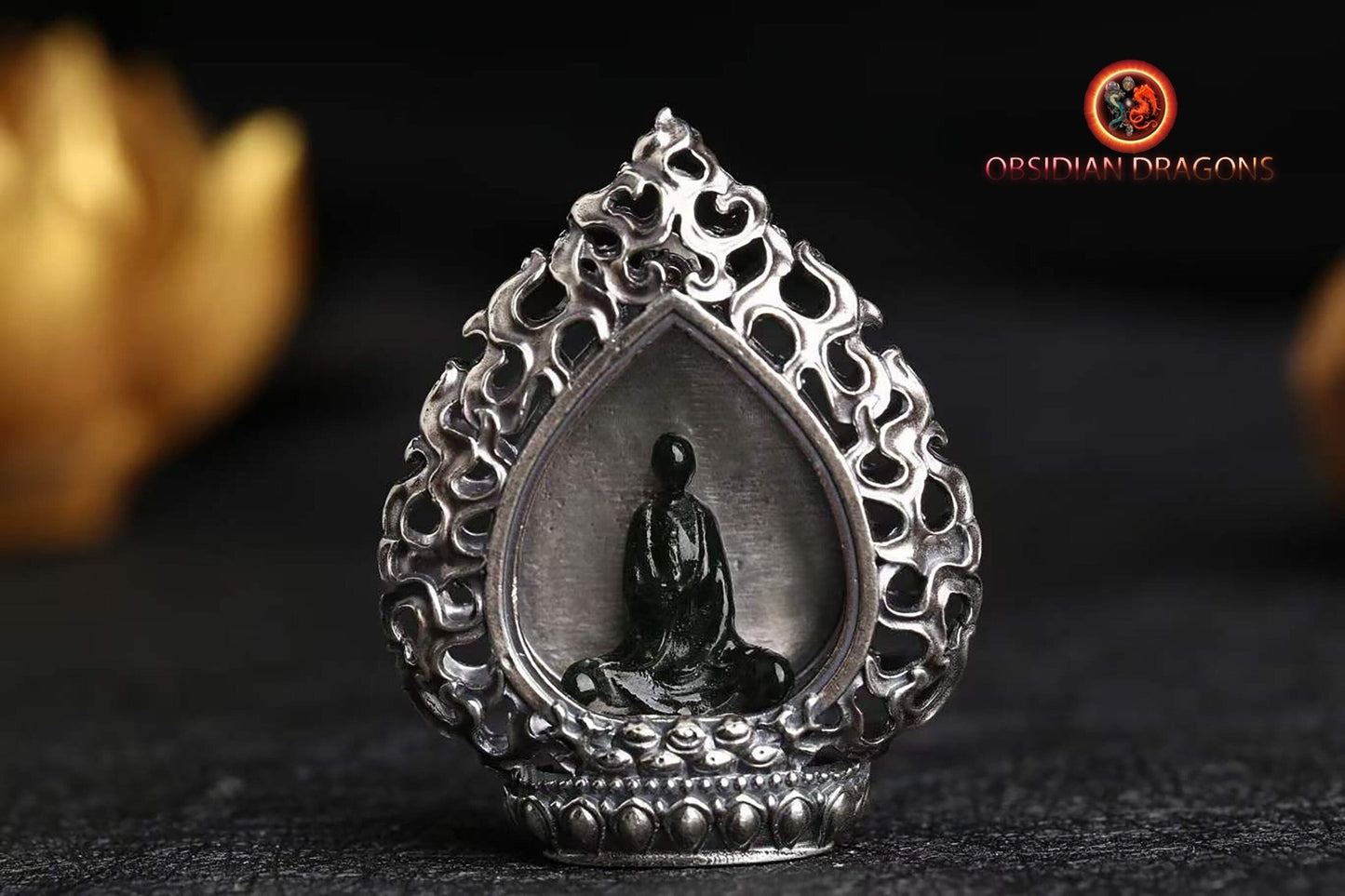 Pendentif Bouddha- Jade ou or- Argent 925 | obsidian dragons