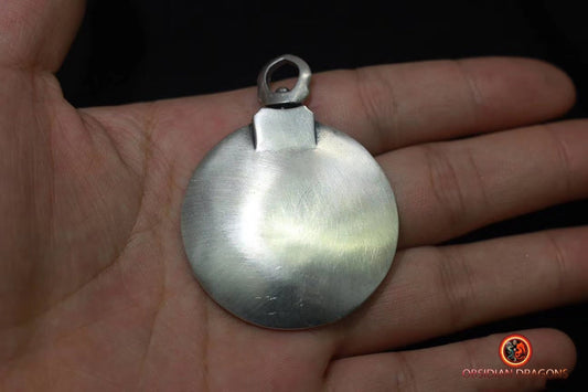 Pendentif miroir tibétain mélong- repousser les influences négatives