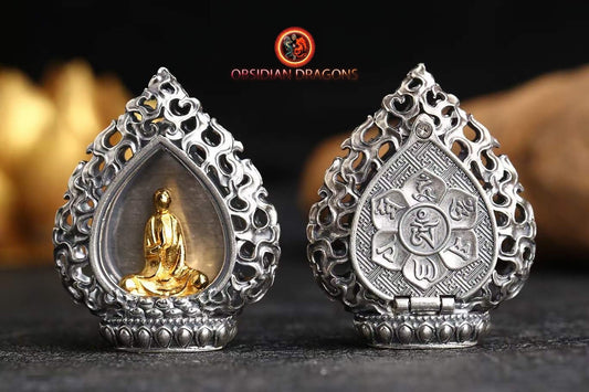 Pendentif Bouddha- Jade ou or- Argent 925 | obsidian dragons
