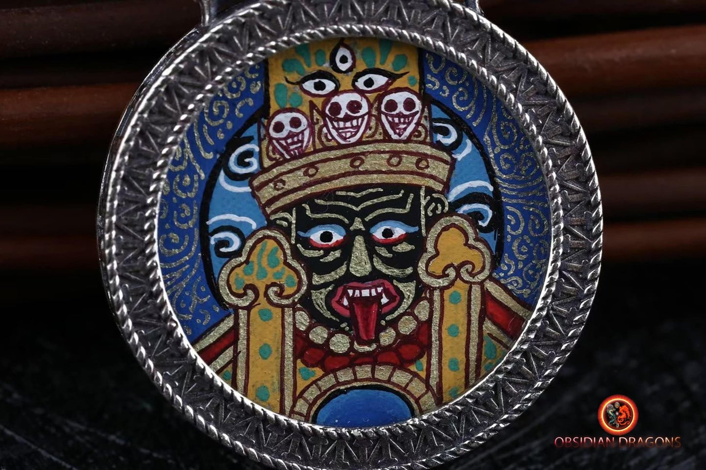 Pendentif Zakiram : Richesse tibétaine - Tangka traditionnel